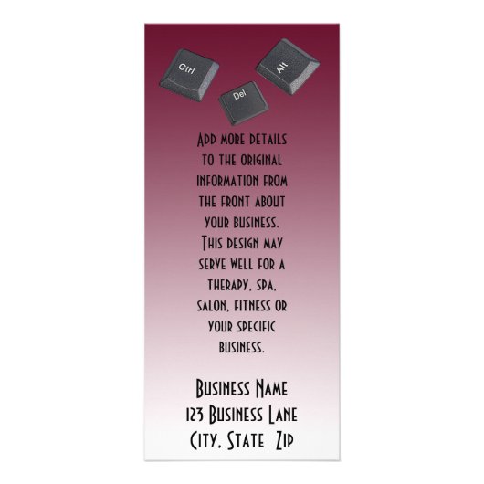 Computer reboot Sleutels foto sjabloon Reclamekaart (Achterkant)