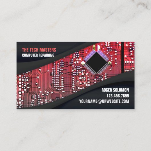 Computer Repair Business Card Template Visitekaartje (Voorkant)