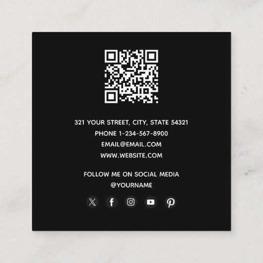 Computer Repair Circuit Board QR Code Vierkante Visitekaartje (Achterkant)