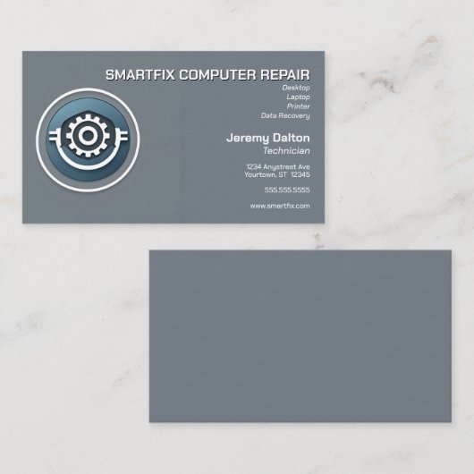 Computer Repair Computer Builder Data Recovery Visitekaartje (Voorkant / Achterkant)