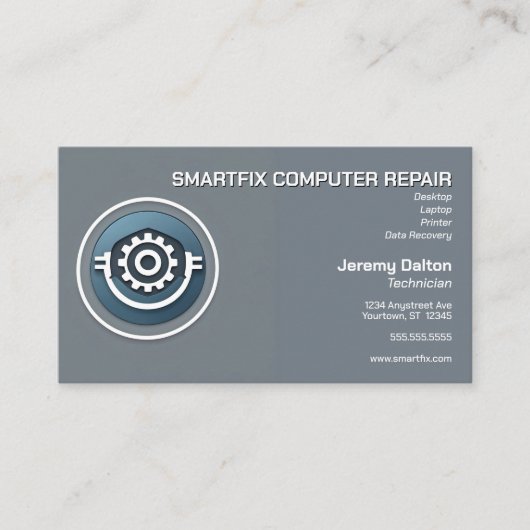 Computer Repair Computer Builder Data Recovery Visitekaartje (Voorkant)