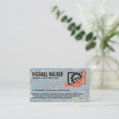 Computer Repair-Logo | technicus | blauwe kraag Visitekaartje (Staand voorkant)