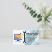 Computer Repair Modern | Technician Wrench Visitekaartje (Staand voorkant)