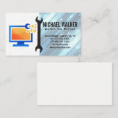 Computer Repair Modern | Technician Wrench Visitekaartje (Voorkant / Achterkant)