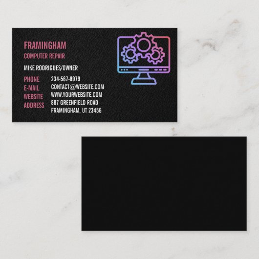 Computer Repair Professional-Visitekaartje Visitekaartje (Voorkant / Achterkant)