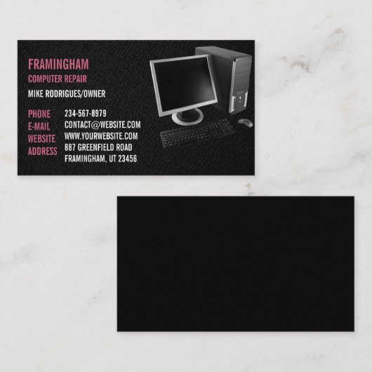 Computer Repair Professional-Visitekaartje Visitekaartje (Voorkant / Achterkant)