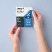 Computer Repair Services Blue  Flyer (Hand)