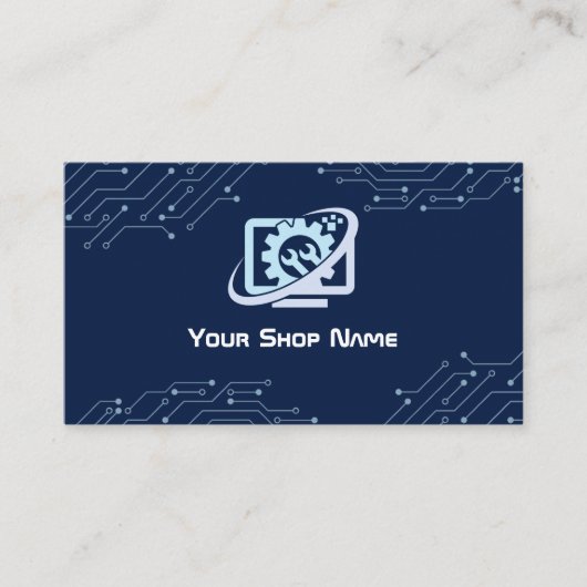 Computer Repair Shop Visitekaartje (Voorkant)