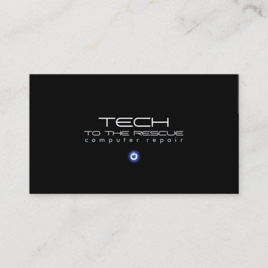 Computer Repair Technician Black PC Visitekaartje (Voorkant)