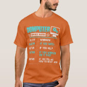 Computer Repair Uourly Rate Funny Tech Support T-shirt (Voorkant)