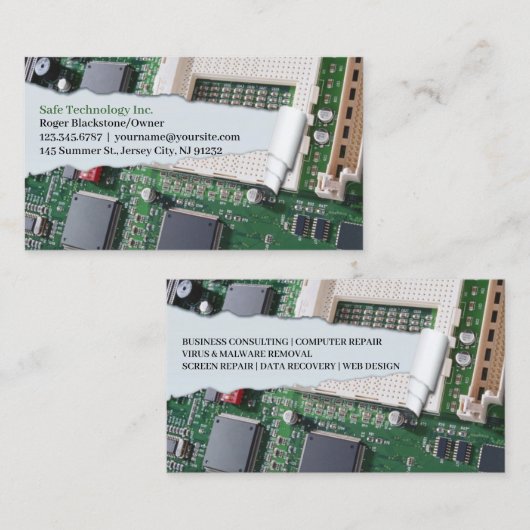 Computer Repair Visitekaartje (Voorkant / Achterkant)