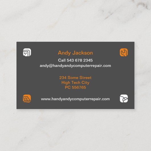 Computer Repair Visitekaartje (Achterkant)