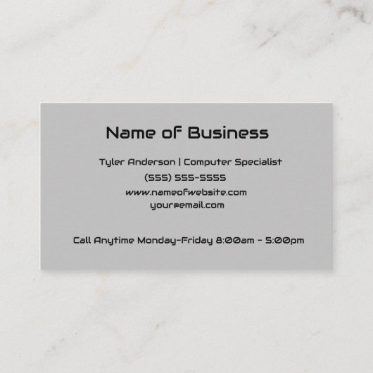 Computer Repair Visitekaartje (Achterkant)