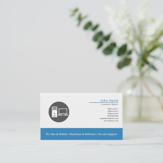 Computer Repair Visitekaartje (Staand voorkant)