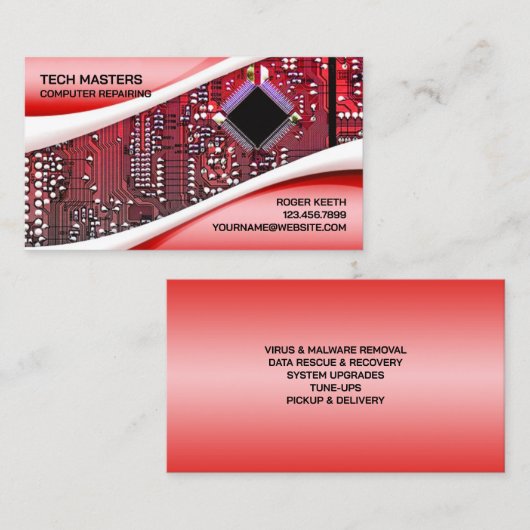 Computer Repair Visitekaartje (Voorkant / Achterkant)