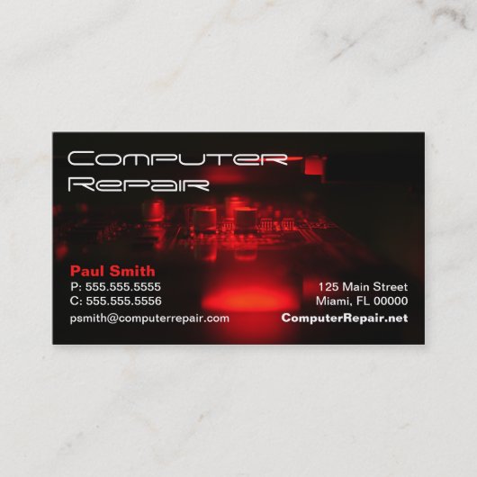 Computer Repair Visitekaartje (Voorkant)