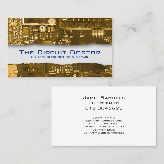 Computer Repair Visitekaartje elektronische circui (Voorkant / Achterkant)