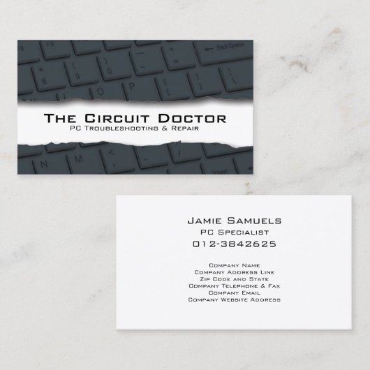 Computer Repair Visitekaartje Tearaway (Voorkant / Achterkant)