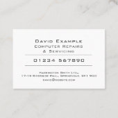 Computer Repairs met foto van houder Visitekaartje (Achterkant)
