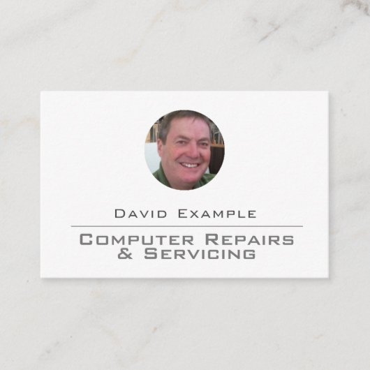 Computer Repairs met foto van houder Visitekaartje (Voorkant)