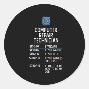 Computer Reparatie Technicus Grappig cadeau cadeau Ronde Sticker