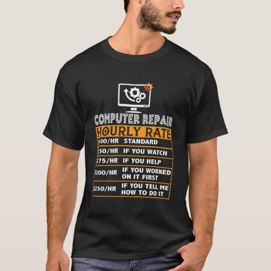 Computer Reparatie Uurtarief Computer Reparatie Ta T-shirt (Voorkant)