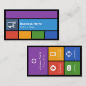 Computer Retailer Repair - Kleurrijke Tegels Creat Visitekaartje (Voorkant / Achterkant)