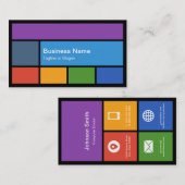 Computer Retailer Repair kleurrijke Tegels Uw Logo Visitekaartje (Voorkant / Achterkant)