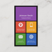 Computer Retailer Repair kleurrijke Tegels Uw Logo Visitekaartje (Achterkant)