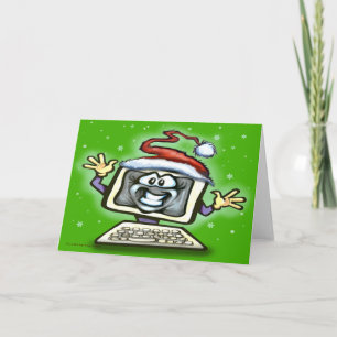 Computer Santa Feestdagen Kaart