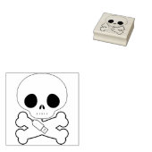 Computer schedel met usb illustratie kunst stempel (Gestempeld)