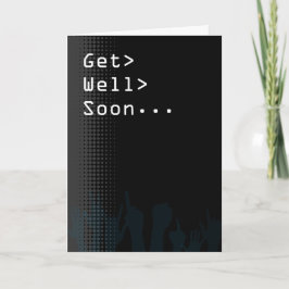Computer scherm Party thema Get Well Soon Kaart