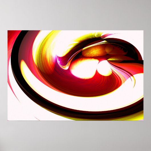 Computer Schilderen Digitale Abstracte Cirkels Pos Poster (Voorkant)