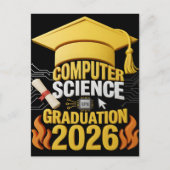 Computer Science Afstudeer T-Shirt Feestdagenkaart (Voorkant)