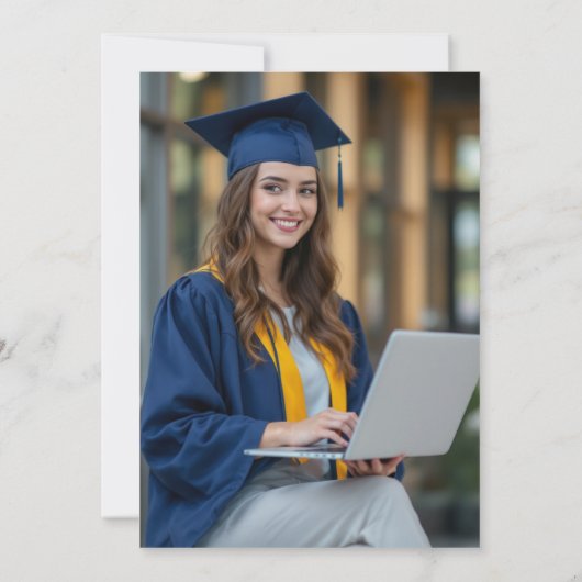 Computer Science and Information Afstuderen Foto Aankondiging (Achterkant)