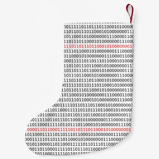 Computer Science Binary (Black and Red) Stocking Kleine Kerstsok (Achterkant)