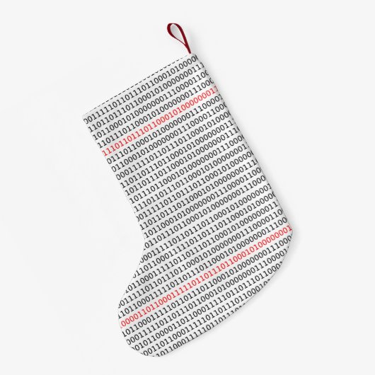 Computer Science Binary (Black and Red) Stocking Kleine Kerstsok (Achterkant (Hangend))