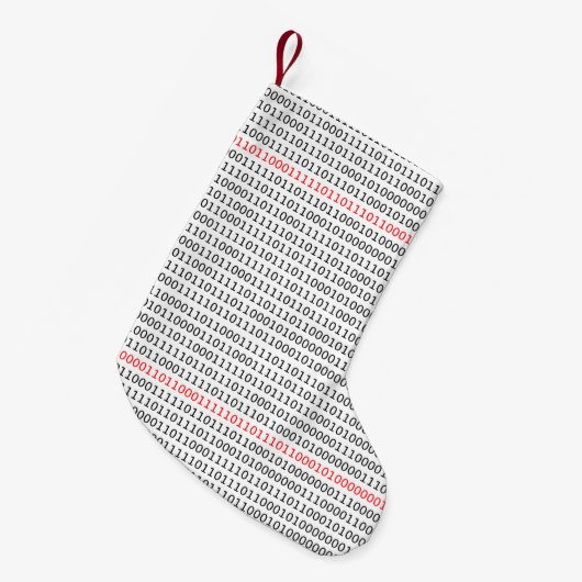 Computer Science Binary (Black and Red) Stocking Kleine Kerstsok (Voorkant (Hangend))