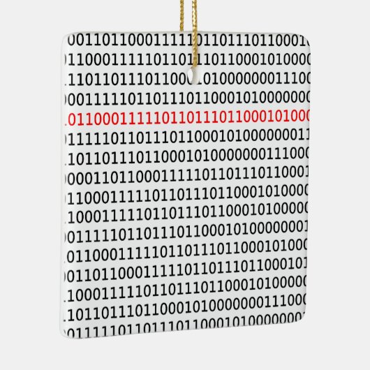 Computer Science Binary Code Black Red Kerstmis Keramisch Ornament (Rechts)