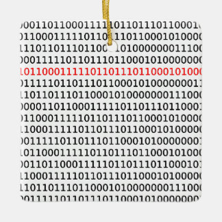 Computer Science Binary Code Black Red Kerstmis Keramisch Ornament