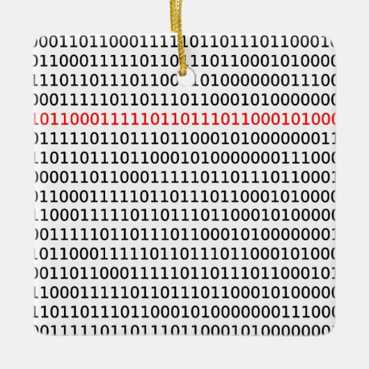 Computer Science Binary Code Black Red Kerstmis Keramisch Ornament (Voorkant)