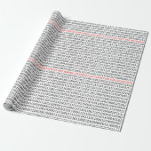 Computer Science Binary (zwart en rood) Cadeaupapier (Uitgerold)