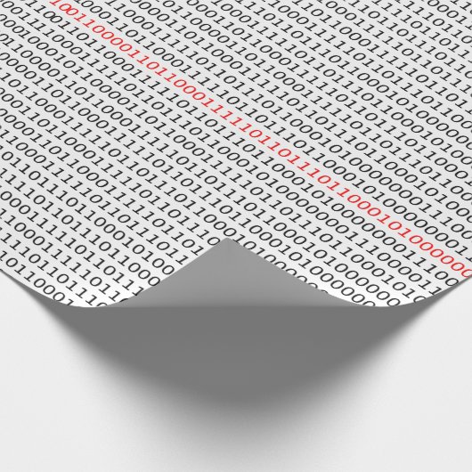 Computer Science Binary (zwart en rood) Cadeaupapier (Hoek)