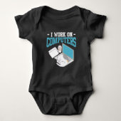 Computer Science Cat Gaming Nerd Kitten Programmer Romper (Voorkant)
