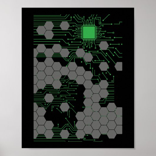 Computer Science Circuit Board Poster (Voorkant)