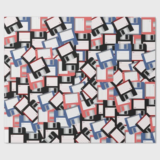 Computer Science Engineer Red Blue voor diskettest Cadeaupapier (Vlak)