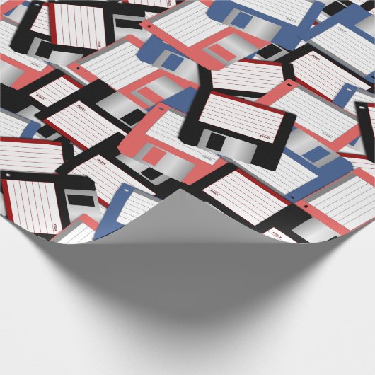 Computer Science Engineer Red Blue voor diskettest Cadeaupapier (Hoek)