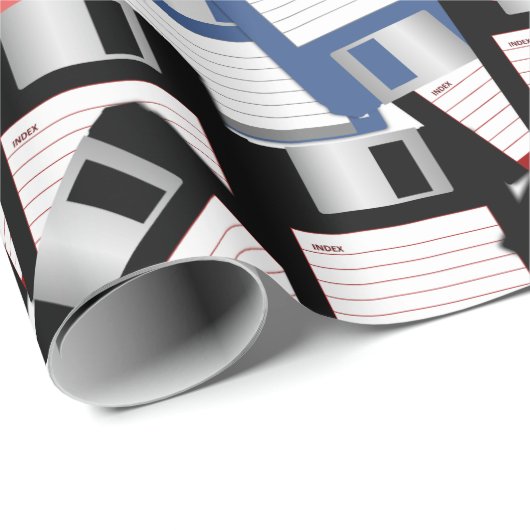 Computer Science Engineer Red Blue voor diskettest Cadeaupapier (Rol Hoek)