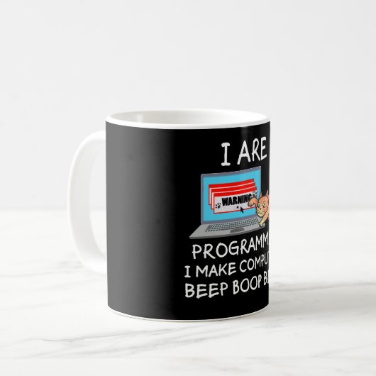 Computer Science IT Computer Cat Funny Gezegde Gif Koffiemok (Voorkant links)