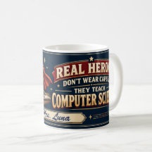 Computer Science Leraar Held Mug, Bedankje!